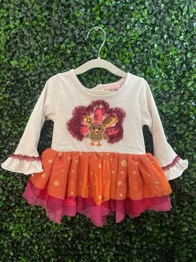 Little Lass Thanksgiving Dress, Toddlers size 24 Months,